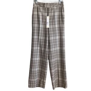 SUISTUDIO Lane Check High Waist Wide Leg Wool Trousers 2